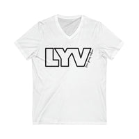 LYV (live your value) Unisex Jersey Short Sleeve V-Neck Tee with Signature