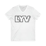 LYV (live your value) Unisex Jersey Short Sleeve V-Neck Tee with Signature