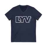 LYV (live your value) Unisex Jersey Short Sleeve V-Neck Tee with Signature