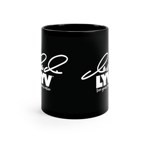 LYV 11oz Black Mug with Signature
