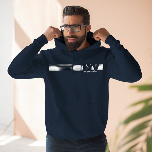 LYV (live your value) Three-Panel Fleece Hoodie with Signature