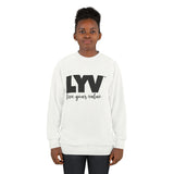 LYV (live your value) Unisex Sweatshirt White with Signature
