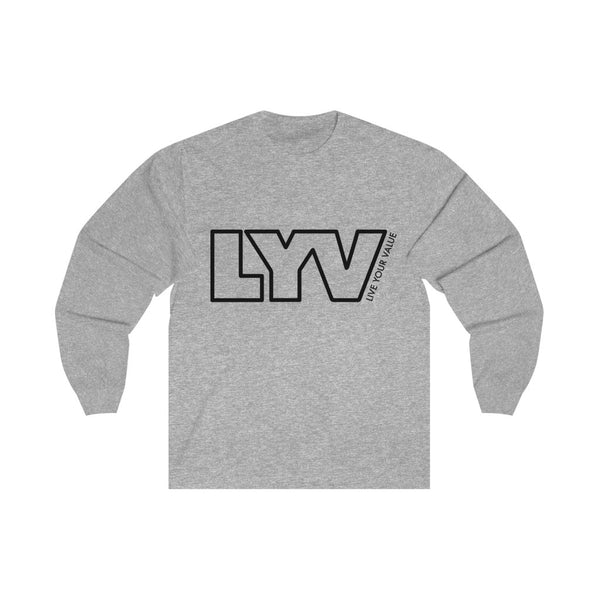 LYV Unisex Long Sleeve Tee Grey/Black