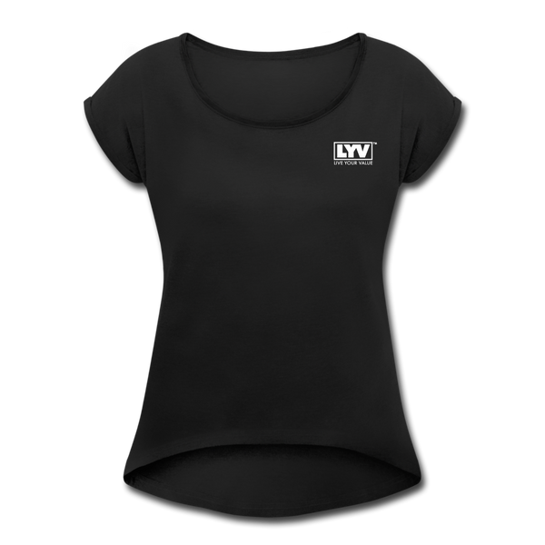 LYV Women's Roll Cuff T-Shirt - black